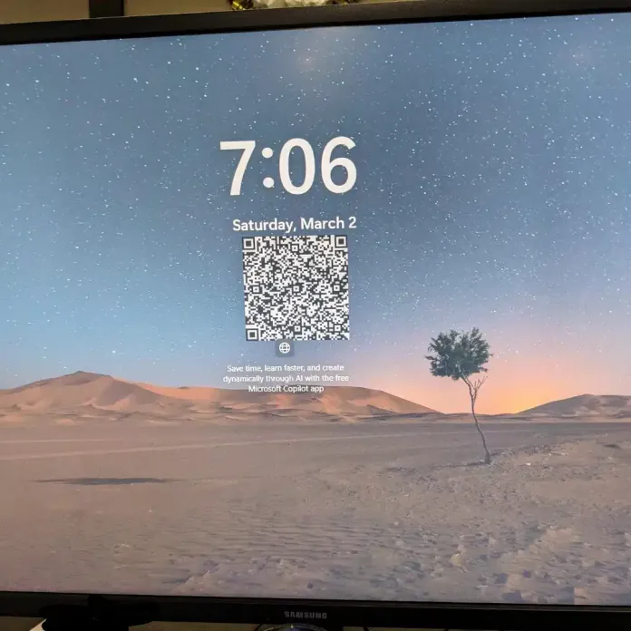 Microsoft kilid ekranında reklam