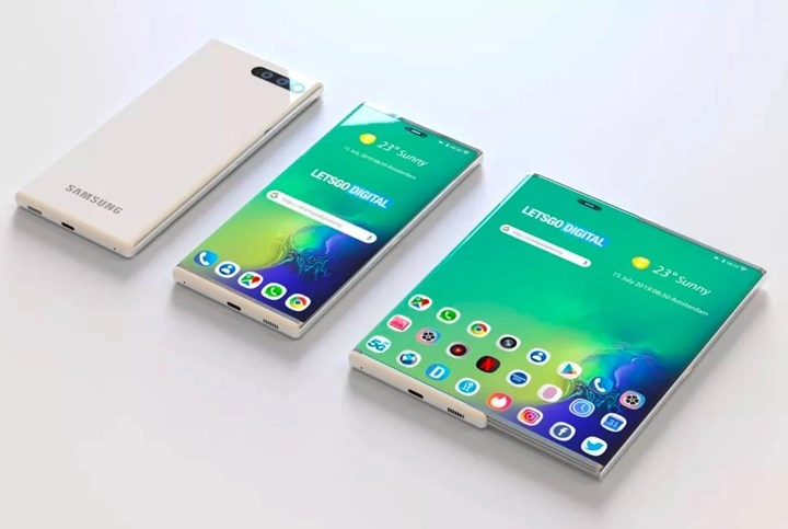 Samsung yuvarlanan smartfon